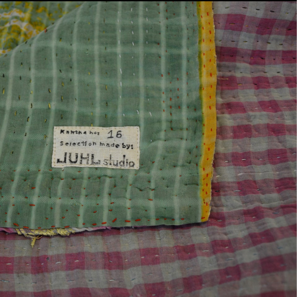 Kantha sengetæppe vintage Juhl