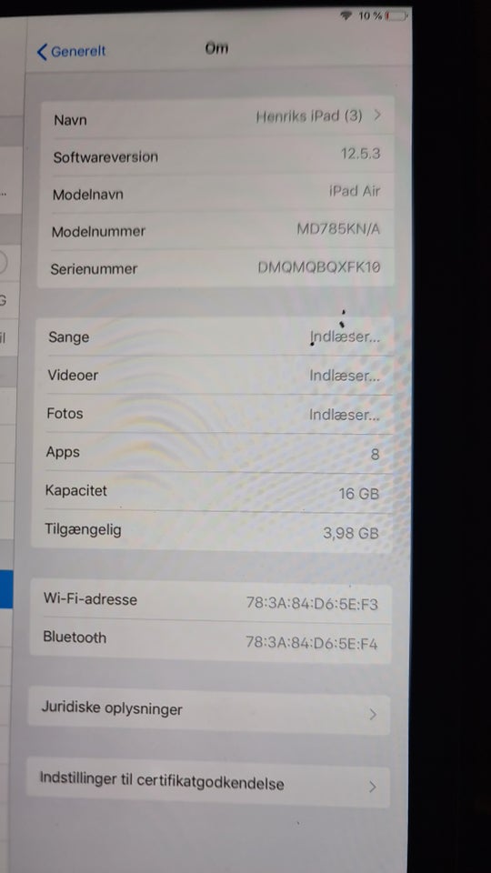 iPad Air, 16 GB, God