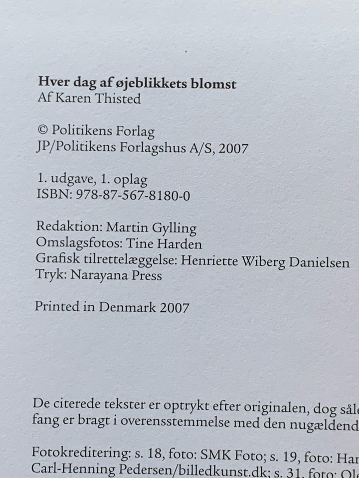 Hver dag af øjeblikkets blomst,