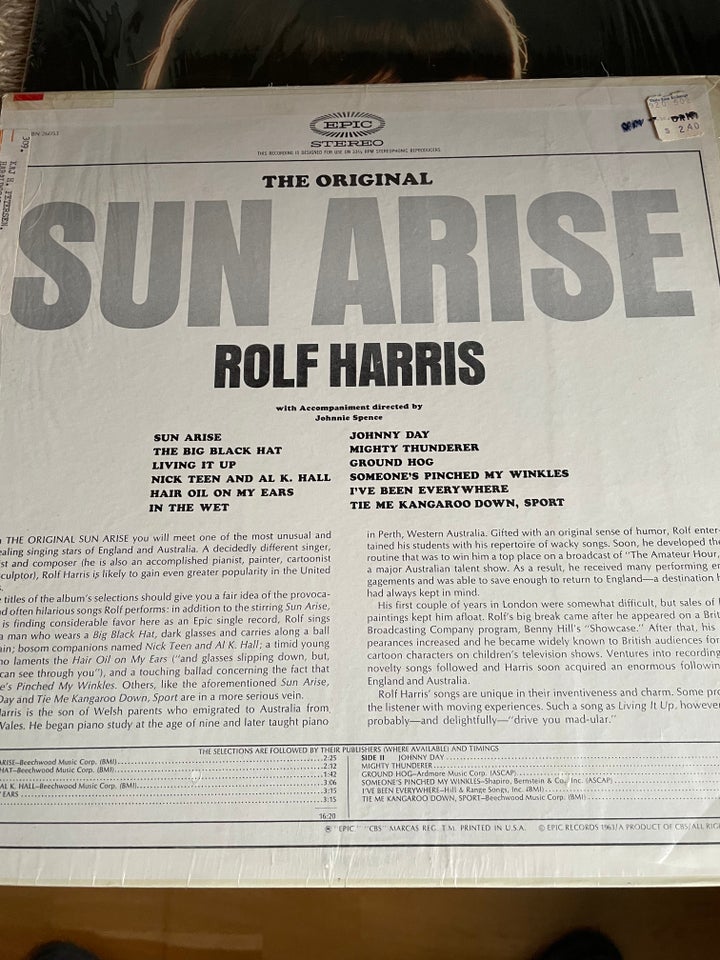 LP Rolf Harris ( 1 Press) Sun