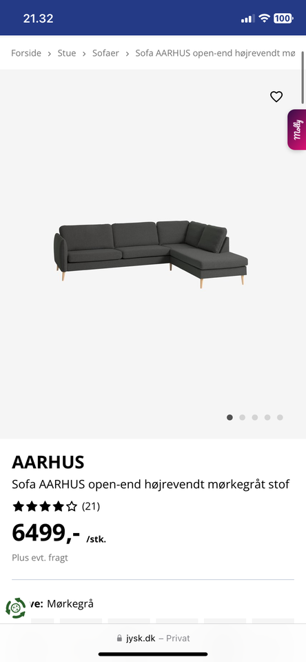 Venstrevendt sofa