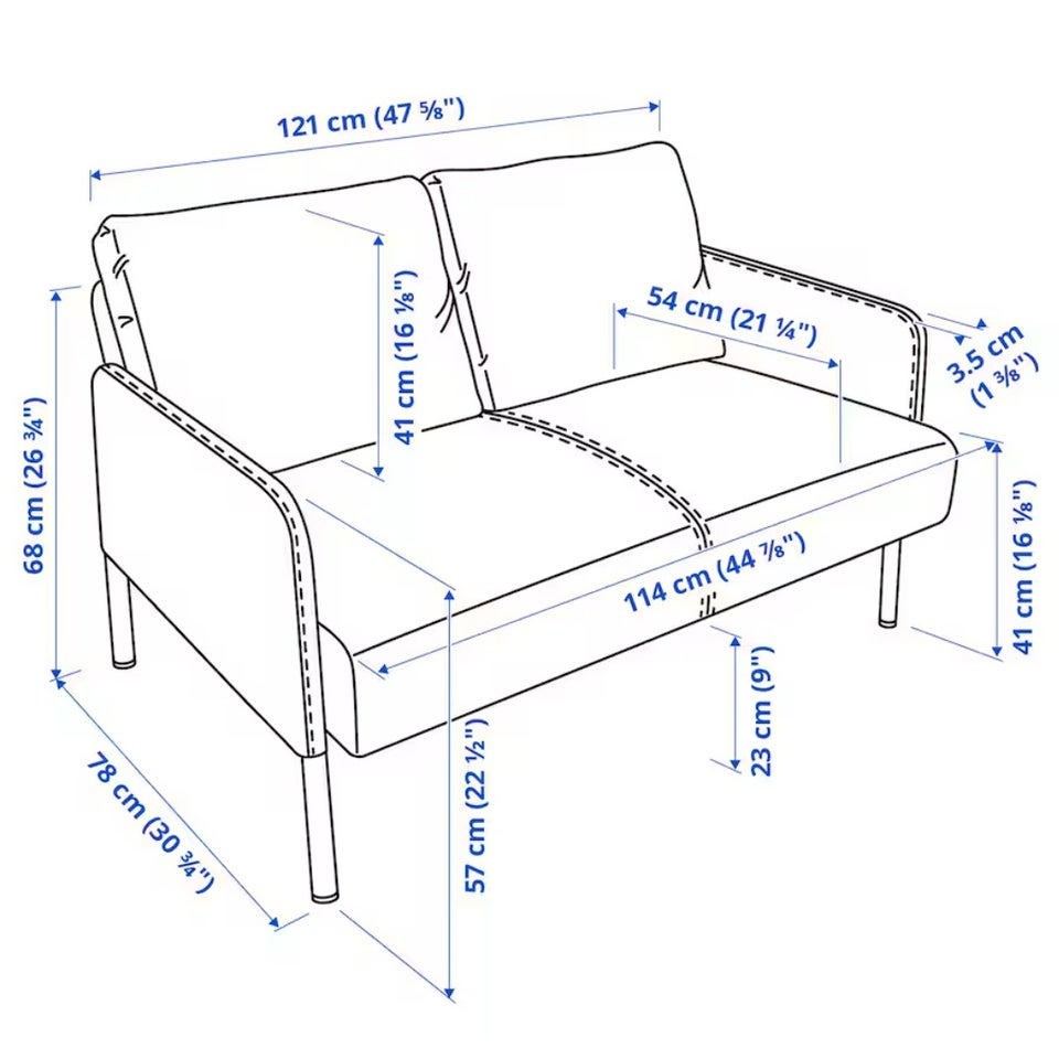 Sofa polyester 2 pers