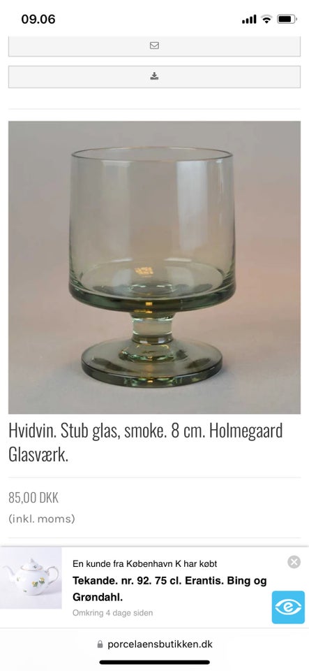 Glas Stub glas smoke fra