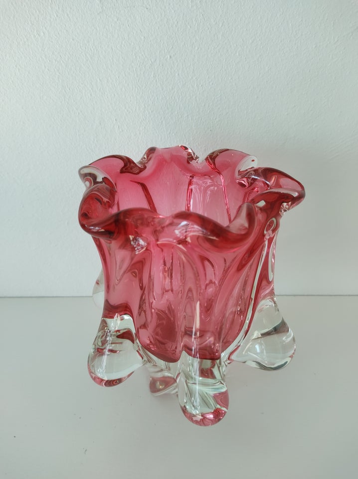 Tung håndlavet glas vase, Murano