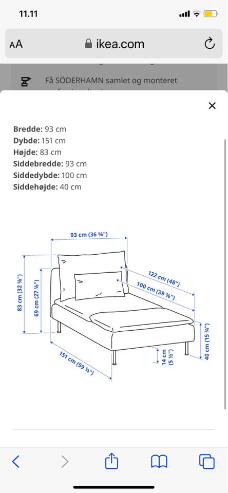 Chaiselong, Ikea söderhamn