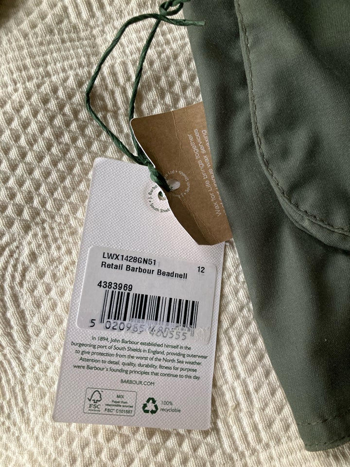 Oilskinsjakke, str. 40, Barbour