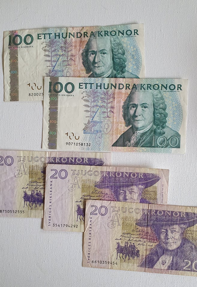 Skandinavien, sedler, 100 og 20