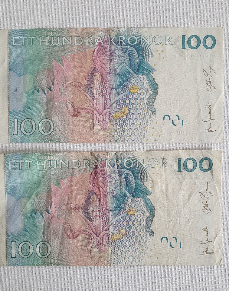 Skandinavien, sedler, 100 og 20