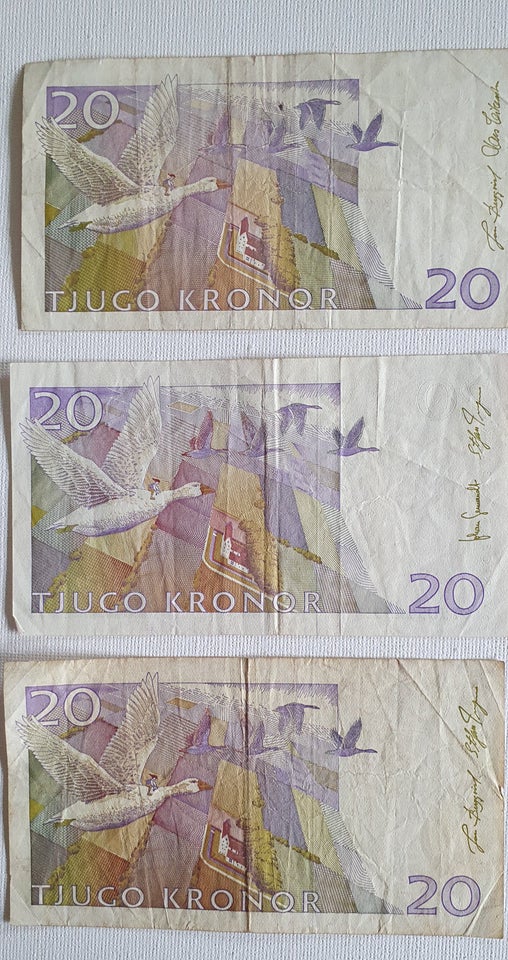 Skandinavien, sedler, 100 og 20