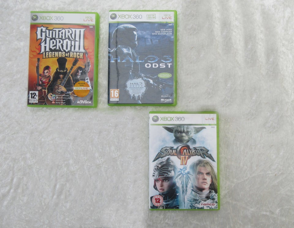 Xbox 360, Guitar Heroes 3, Halo 3 