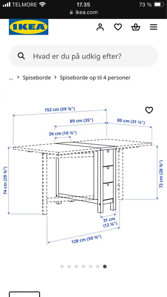 Spisebord, Birketræ , IKEA