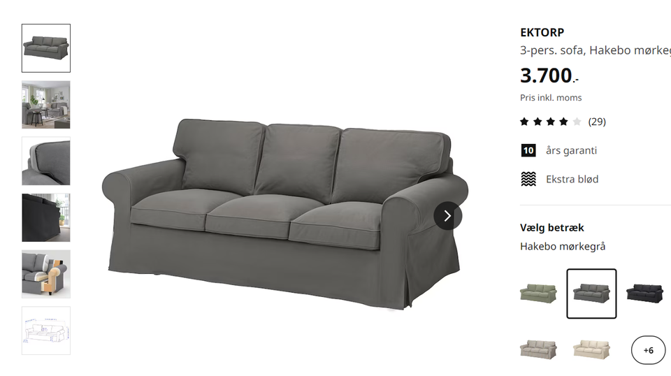 Sofa polyester 3 pers