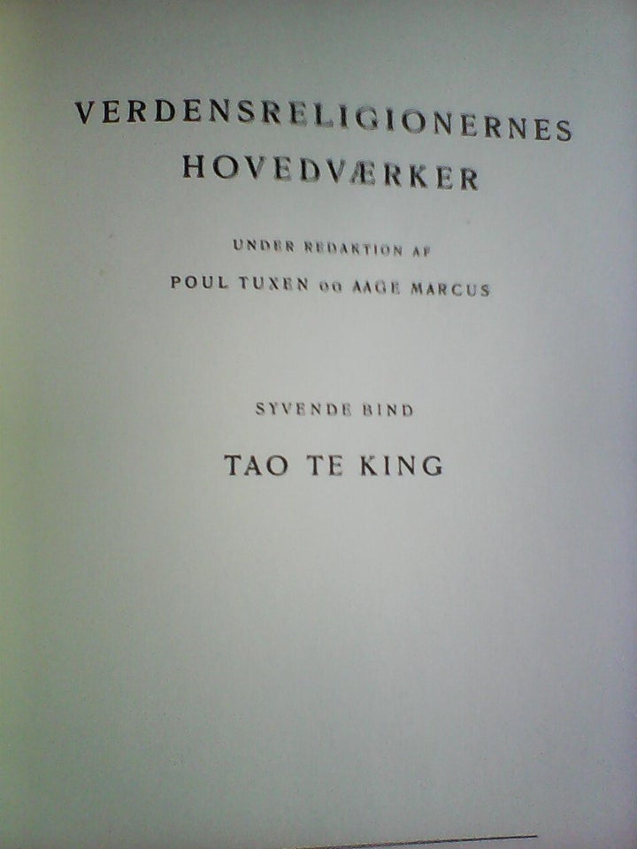 Tao Te king, Lao Zi eller Lao-tse,