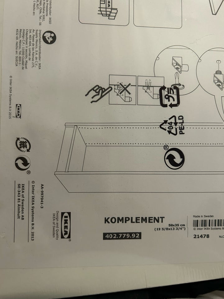 Tilbehør til skabe, Ikea Pax