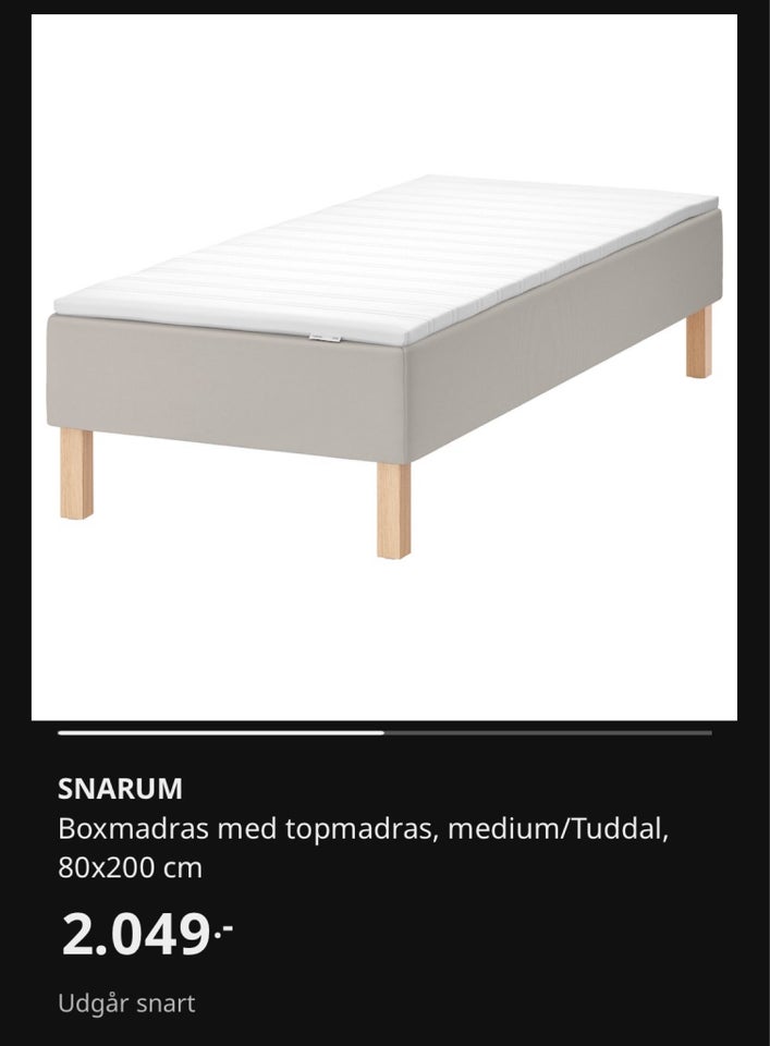 Boxmadras Ikea Snarum b: 80 l: 200