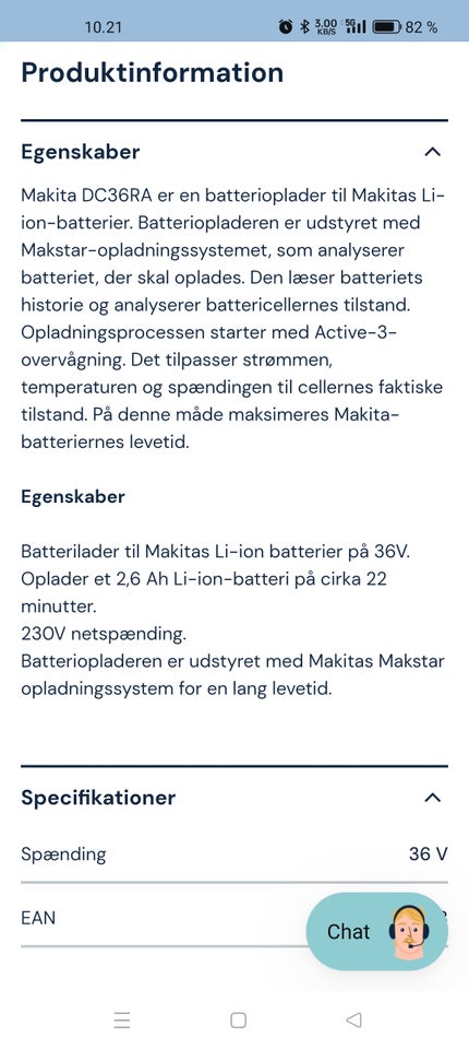 Batteri og lader, Makita