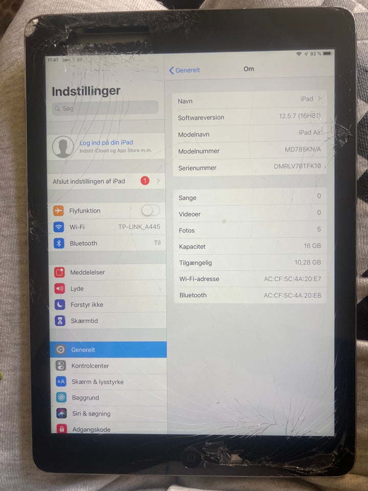 iPad Air 16 GB sort