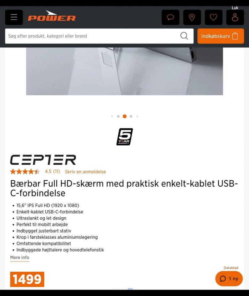 Cepter Nano, fladskærm, Perfekt