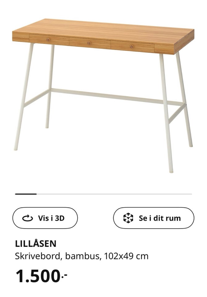 Skrivebord IKEA LILLÅSEN