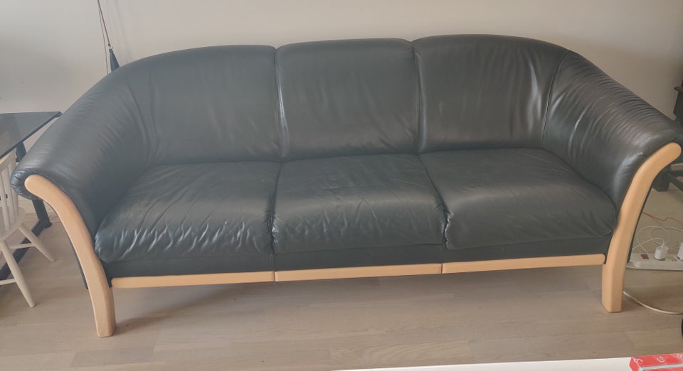 Sofa, læder, 3 pers.