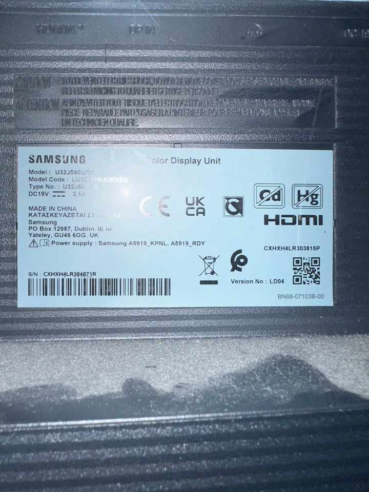 SAMSUNG, fladskærm, U32J590UQP