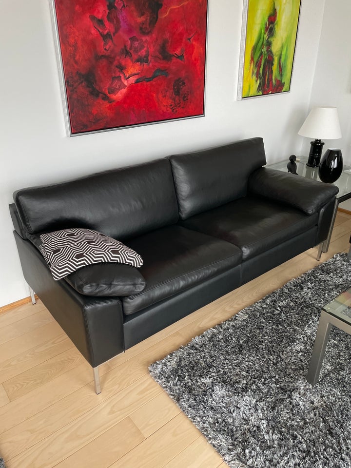 Sofa, læder, 3 pers.