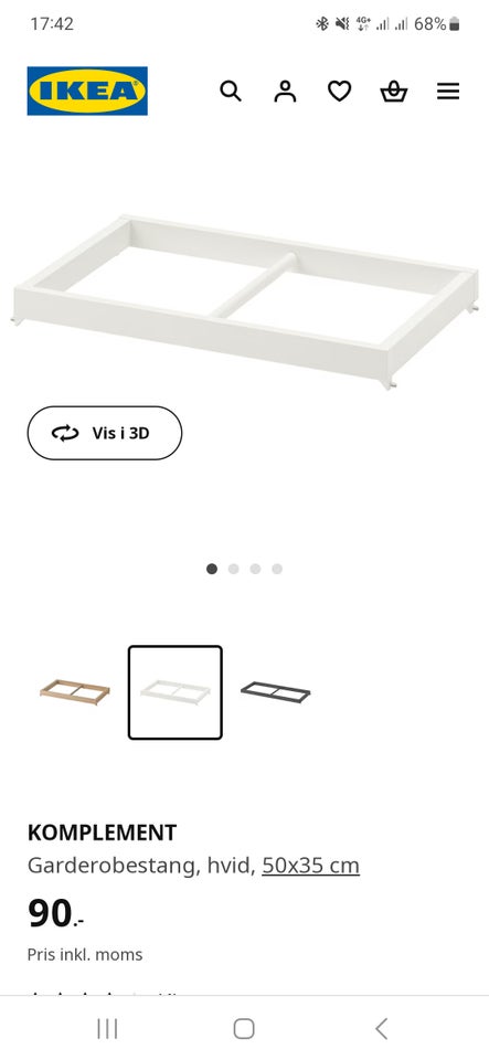 Garderobestang, IKEA