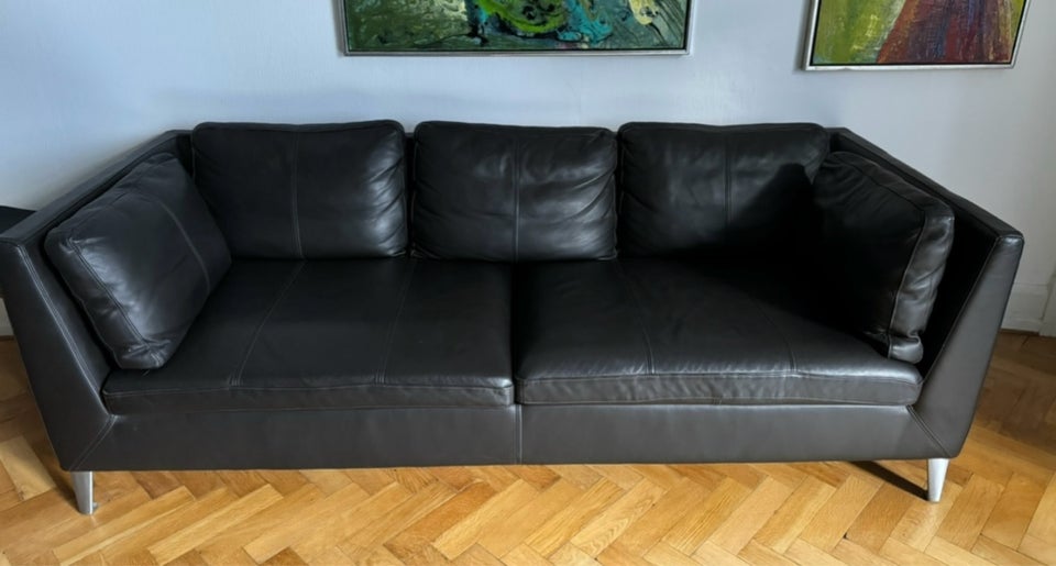 Sofa, læder, 3 pers.