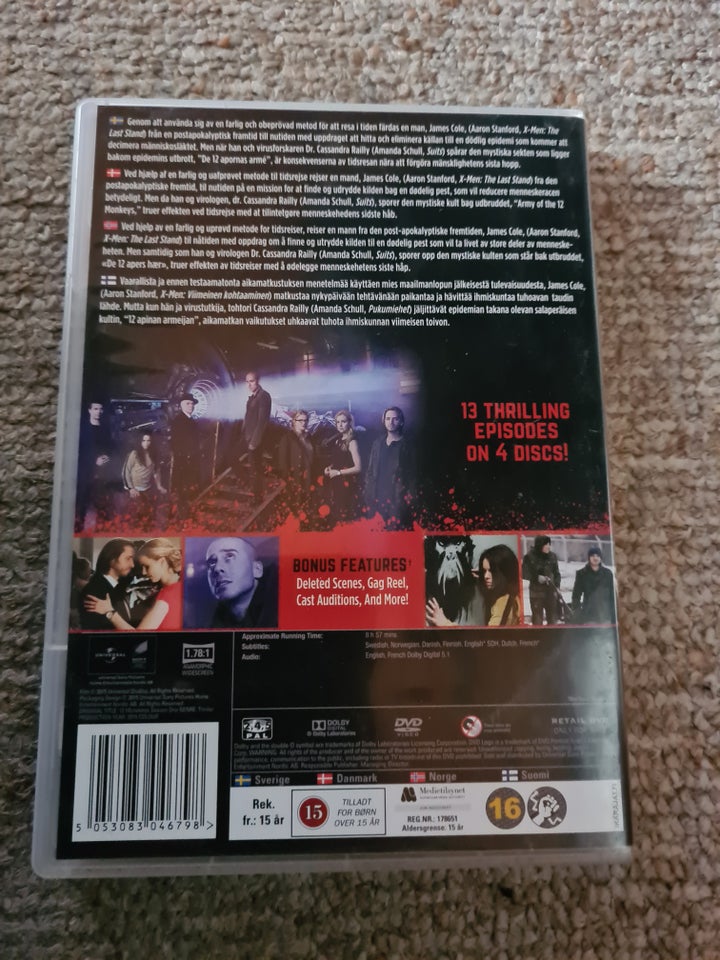 12 Monkeys season 1, DVD, science