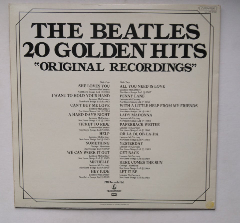 LP, Beatles, 20 Golden Hits