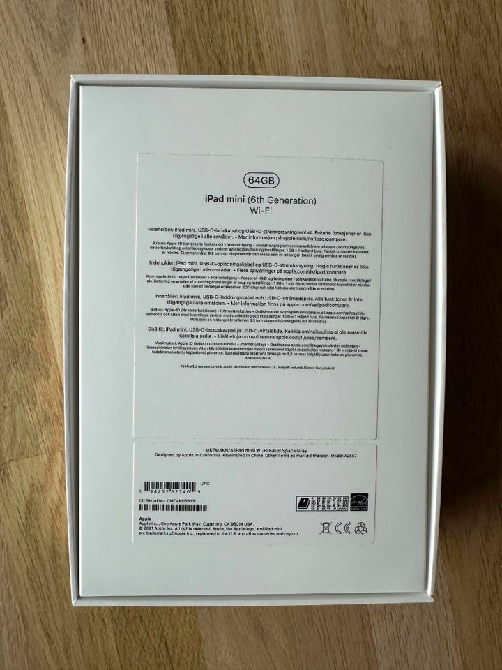 iPad mini 6, 64 GB, sort