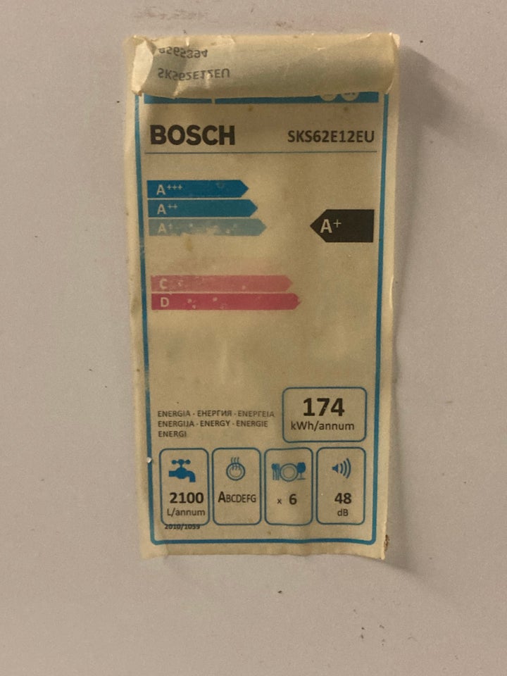 Bosch, bordopvaskemaskine,