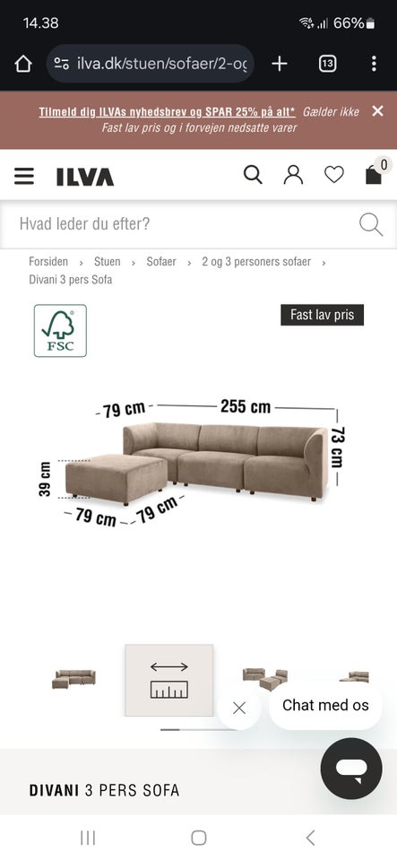 Sofa, fløjl, Divani ILVA