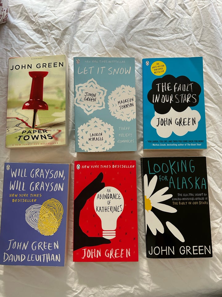 Samling af John Green bøger, John