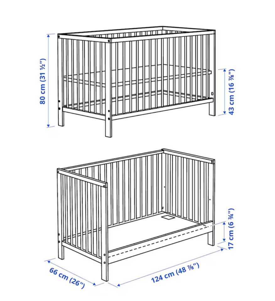 Tremmeseng, Ikea gulliver , b: 60 l: