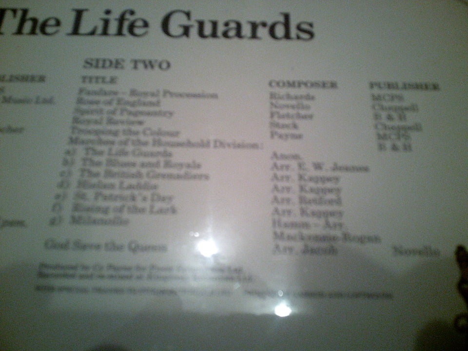 LP, The Band of the life Guards., The