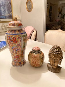 Porcelæn Bojan med låg buddha