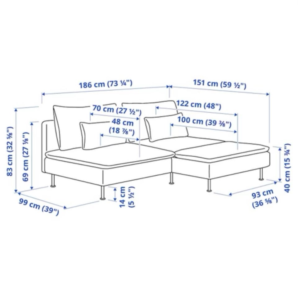 Sofa stof 2 pers