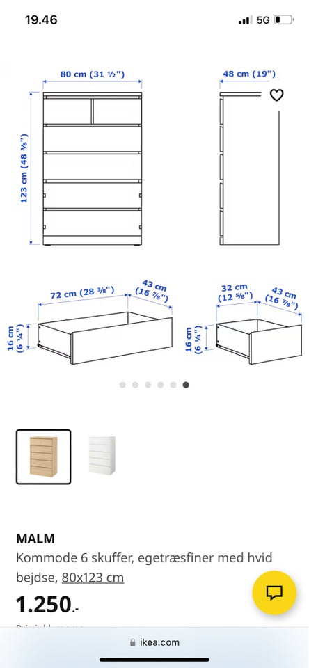 Kommode b: 80 d: 48 h: 126