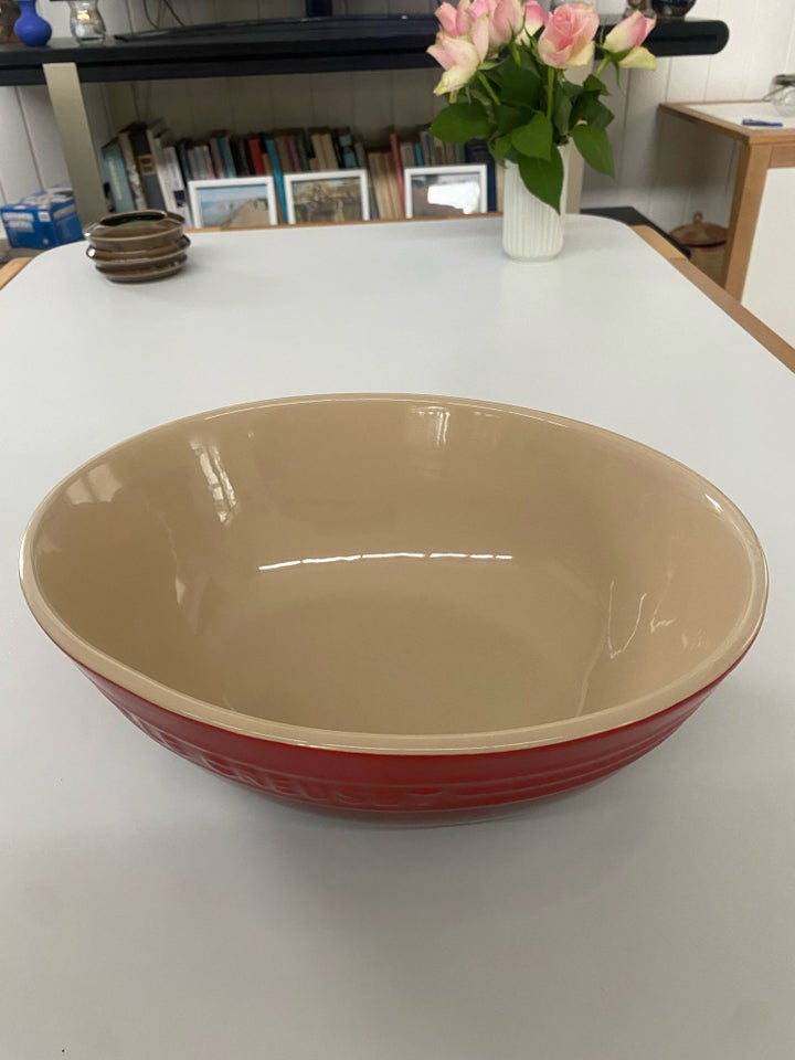 Fajance, Le creuset ovalt fad rød,