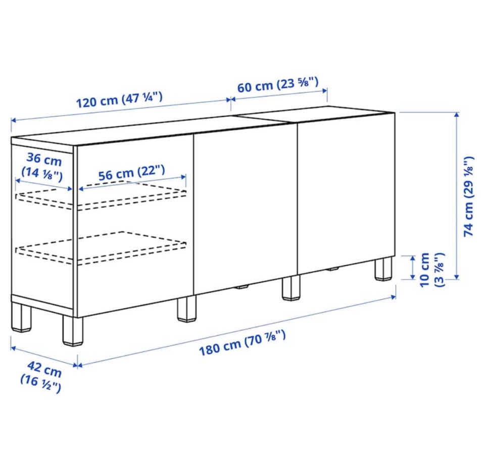 Tvreol, Ikea, b: 180 d: 42 h: 74