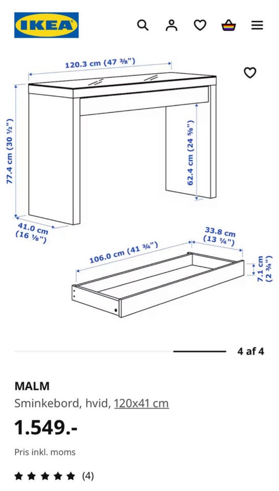 Make-up bord, Ikea