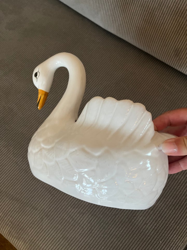 Smuk porcelæns svane urtepotte 