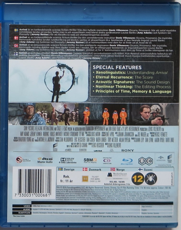 Arrival, Blu-ray, science fiction