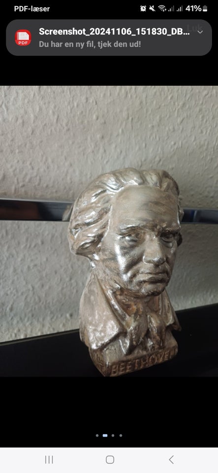 Mozart figur I antik guld, Til