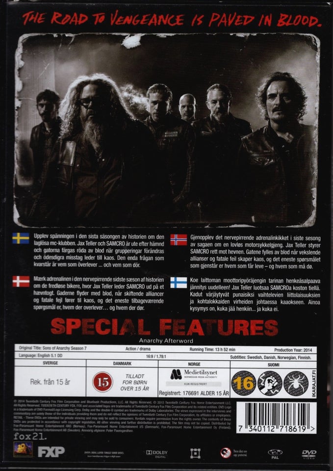 Sons of Anarchy (Hele serien), DVD,