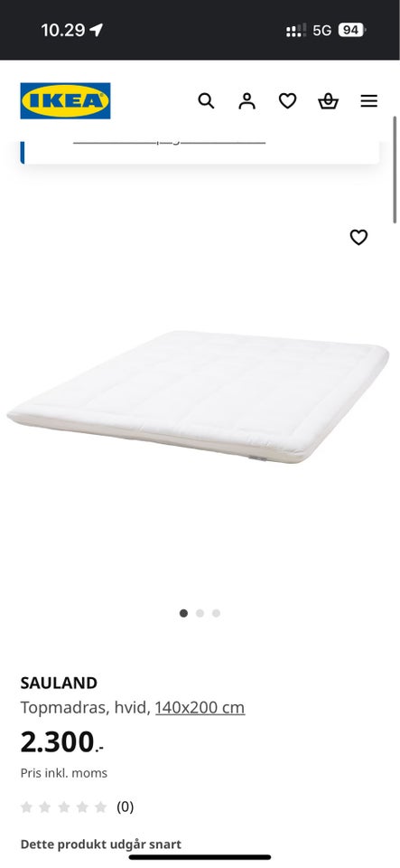 Topmadras, IKEA SAULAND, b: 140 l: