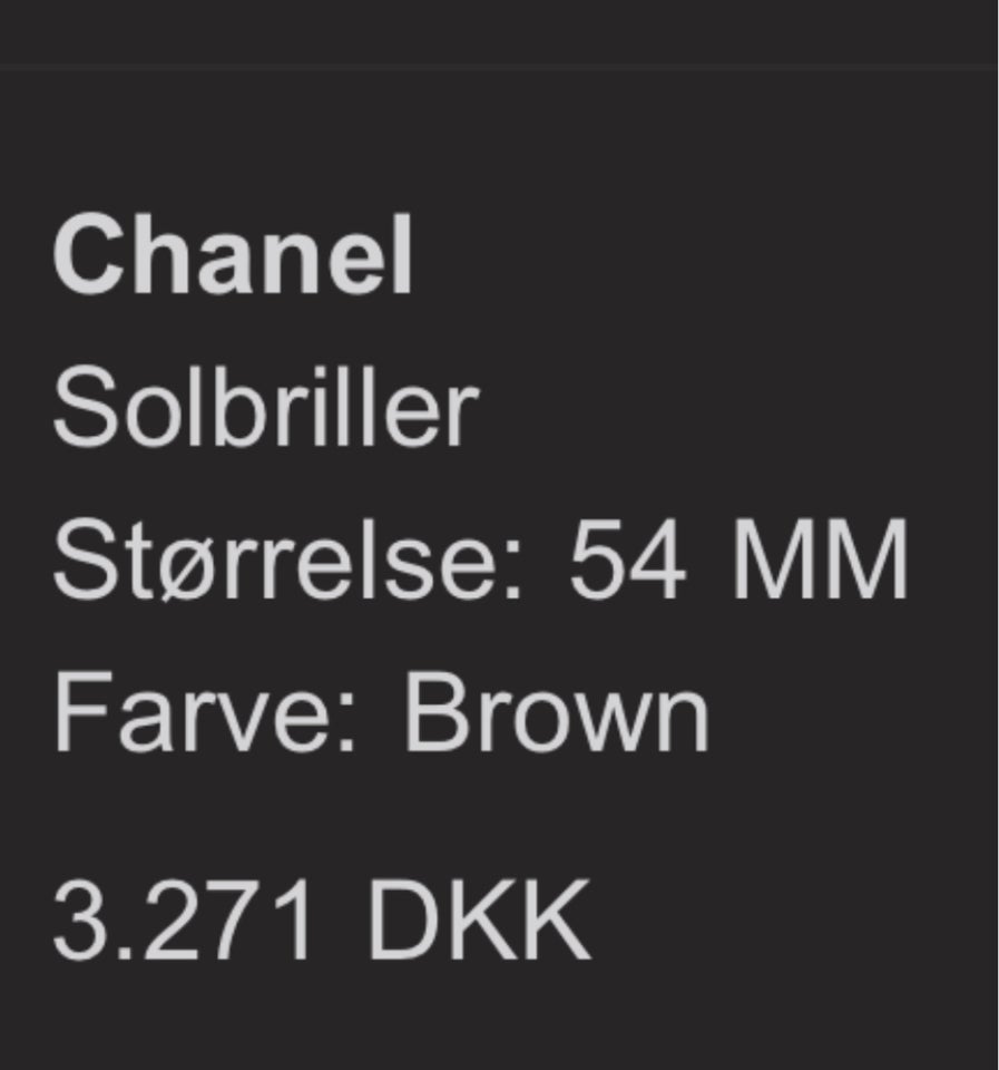 Solbriller dame, Chanel