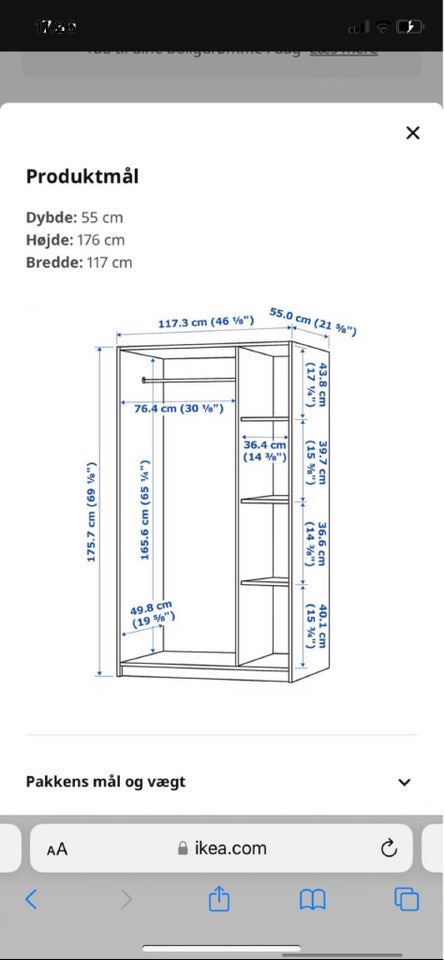 Garderobeskab, Ikea