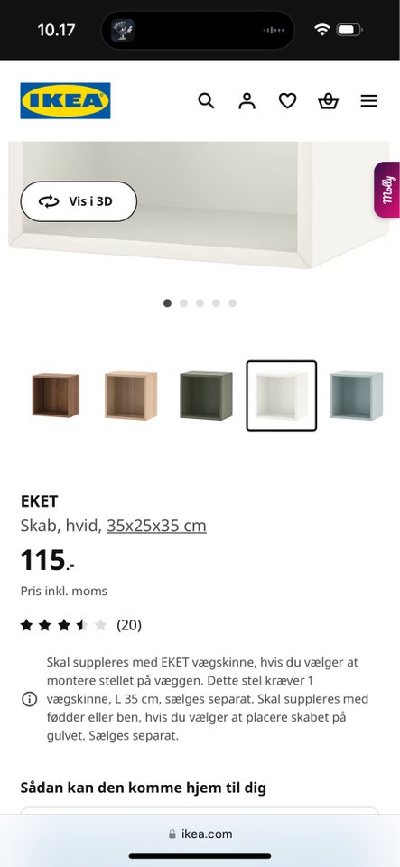 Kubikreol, Eket Ikea, b: 35 d: 25 h: